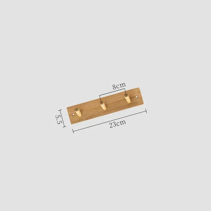 Bamboo Wall Coat Rack with Hooks for Jackets and Keys 3 hooks NaLani