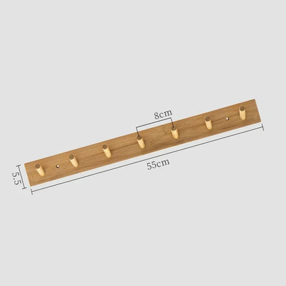 Bamboo Wall Coat Rack with Hooks for Jackets and Keys 7 hooks NaLani