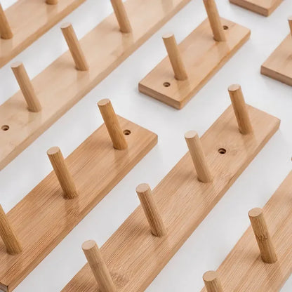 Bamboo Wall Coat Rack with Hooks for Jackets and Keys NaLani