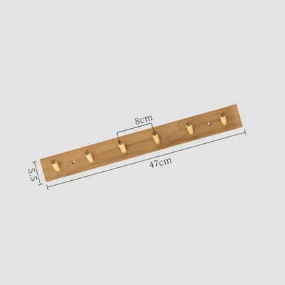Bamboo Wall Coat Rack with Hooks for Jackets and Keys 6 hooks NaLani