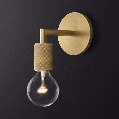 Bare Bulb Metal Wall Sconce Square Arm One Light Indoor 1.0 Brass NALANI