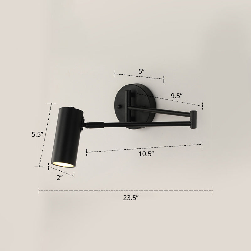Bedside Wall Mounted Reading Lamp Metal With Extendable Arm Black NALANI