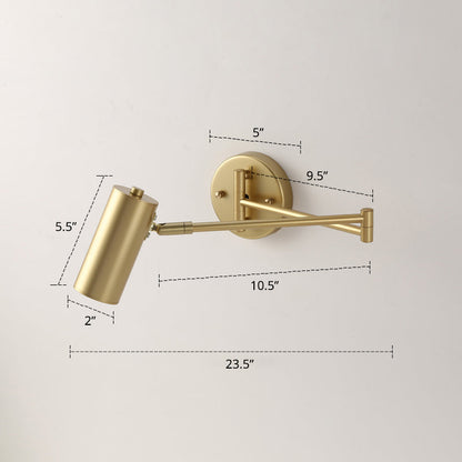 Bedside Wall Mounted Reading Lamp Metal With Extendable Arm Gold NALANI