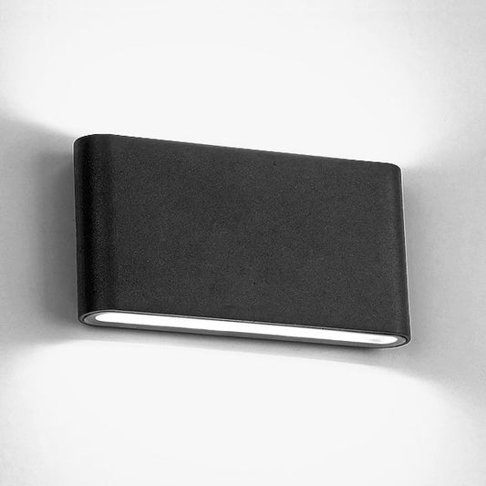 Black White Rectangular LED Wall Washer Hallway Sconce Black NALANI