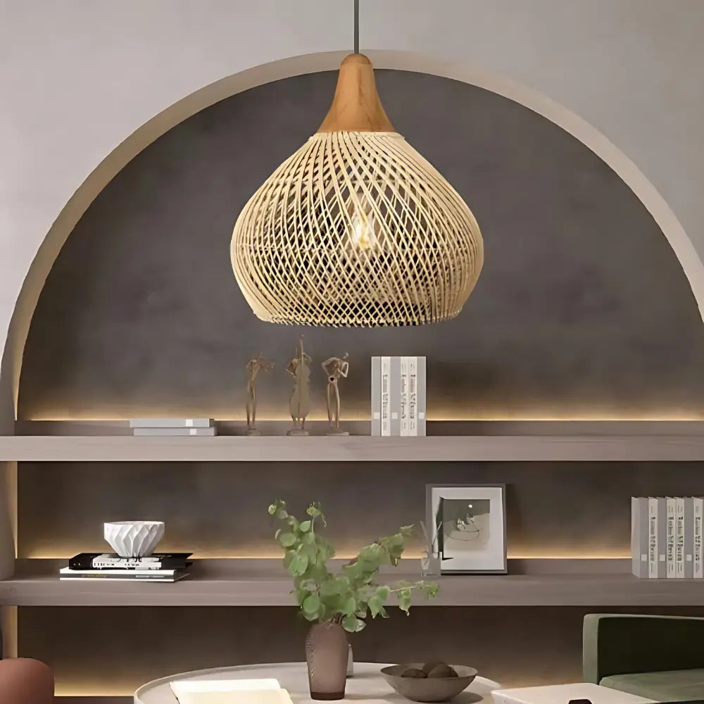 Boho Wicker Hanging Lamp for Cozy Home Decor NaLani