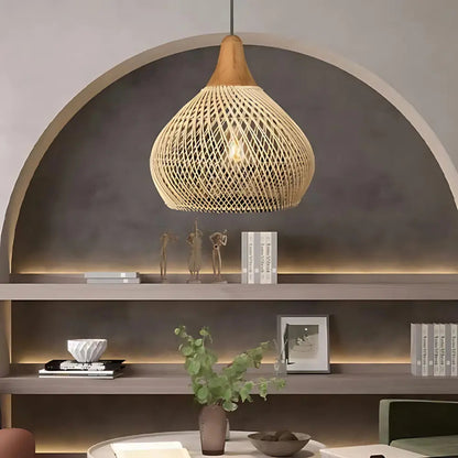 Boho Wicker Hanging Lamp for Cozy Home Decor NaLani