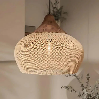 Boho Wicker Hanging Lamp for Cozy Home Decor NaLani