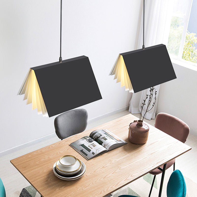 Book Shaped Macaron Pendant Lamp Cafe Light Metal Indoor Black NALANI