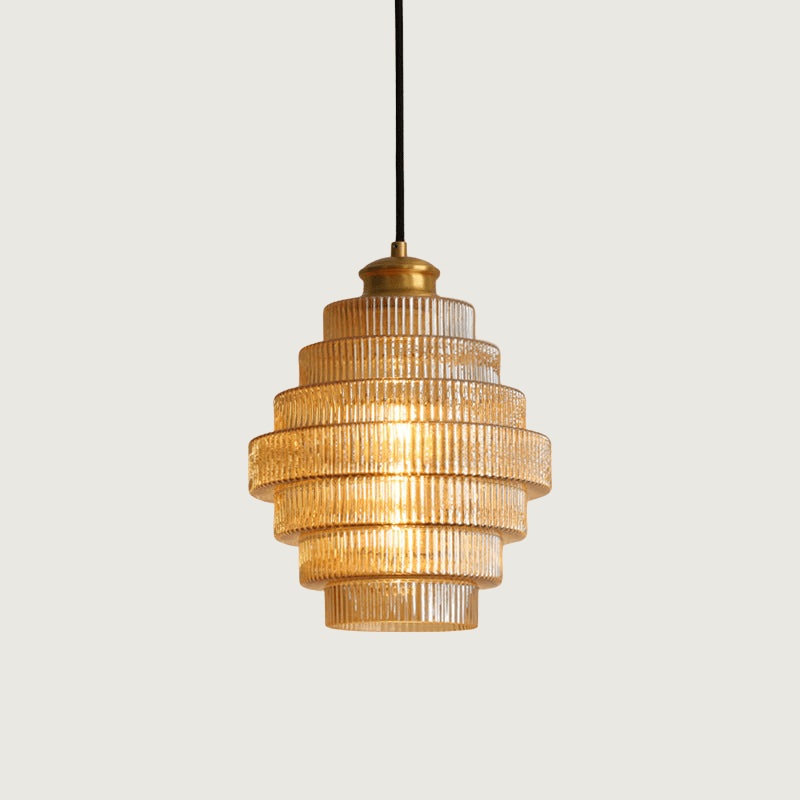 Bottle Shaped Brass Glass Hanging Lamp for Vintage Elegance NaLani