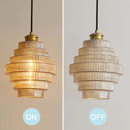 Bottle Shaped Brass Glass Hanging Lamp for Vintage Elegance NaLani