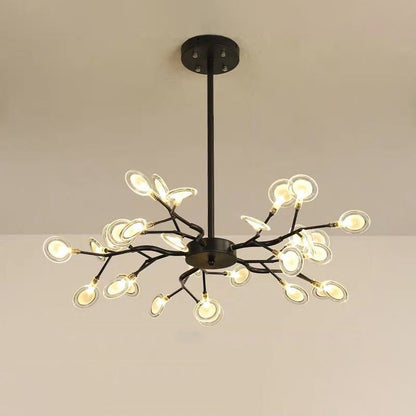 Branched Firefly Chandelier LED Pendant Light Modern Acrylic 30 Black B NALANI
