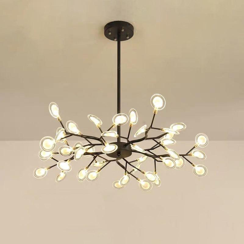 Branched Firefly Chandelier LED Pendant Light Modern Acrylic 45 Black B NALANI