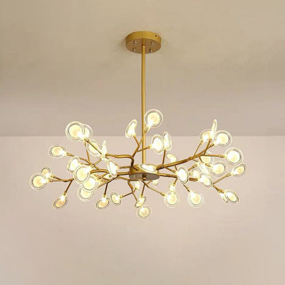 Branched Firefly Chandelier LED Pendant Light Modern Acrylic 45 Gold B NALANI