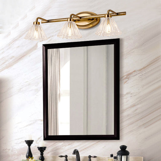Brass Cone LED Vanity Light 1 2 3 Bulb Wall Sconce Bath NALANI
