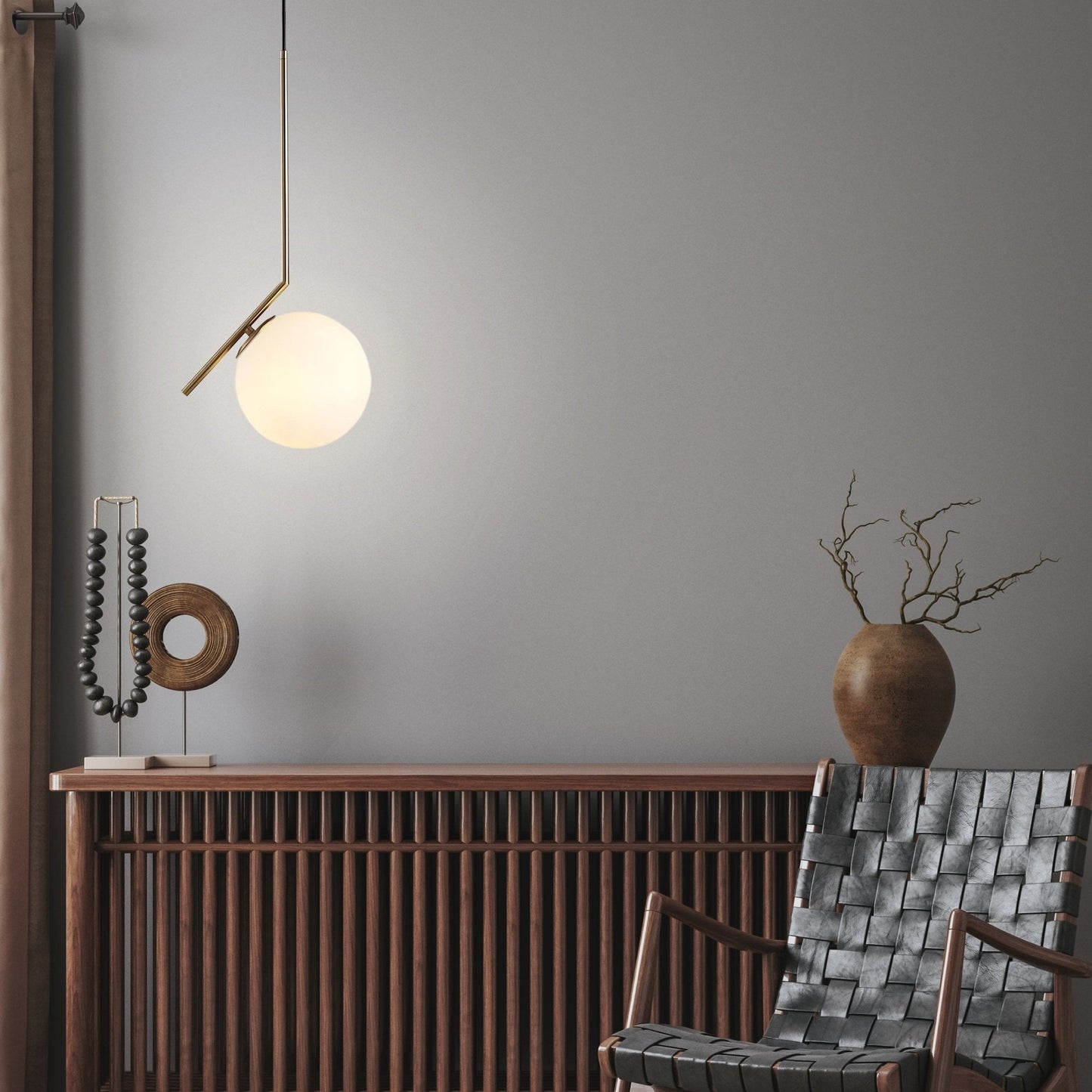 Brass Finish Pendant Light for Elegant Interiors Home Decor NALANI