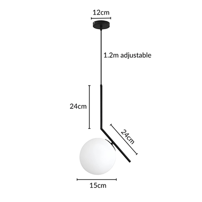 Brass Finish Pendant Light for Elegant Interiors Home Decor Black 15cm NALANI