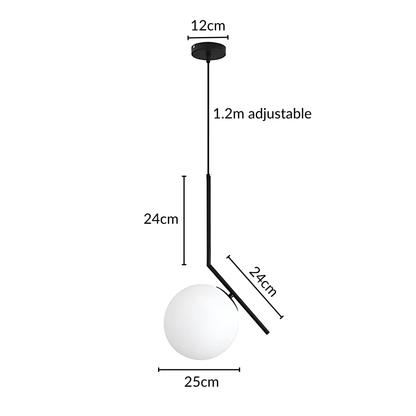 Brass Finish Pendant Light for Elegant Interiors Home Decor Black 25cm NALANI