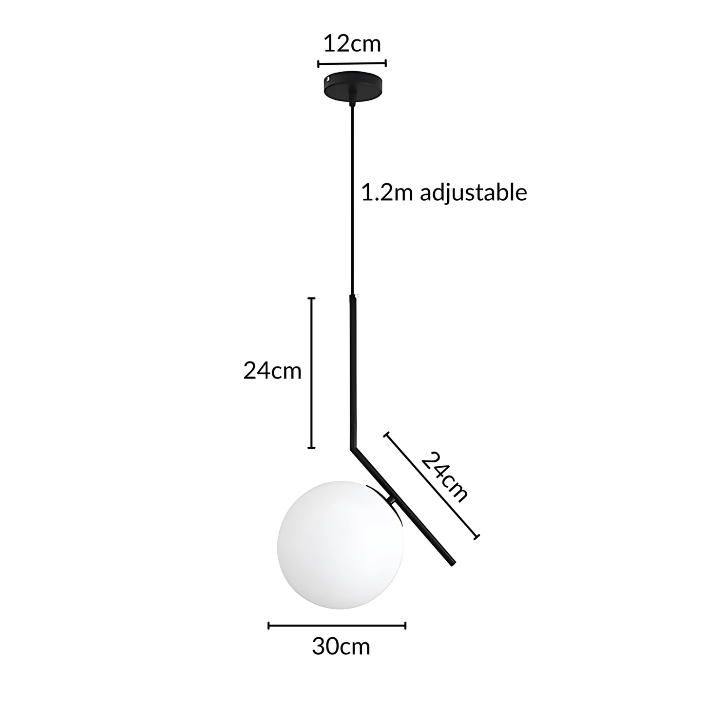 Brass Finish Pendant Light for Elegant Interiors Home Decor Black 30cm NALANI