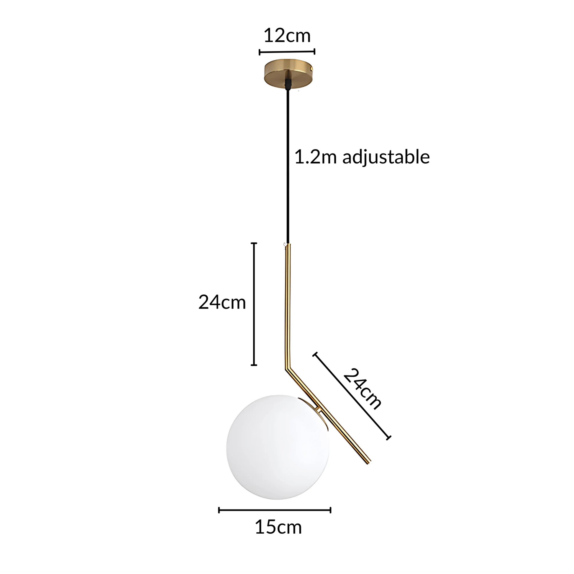 Brass Finish Pendant Light for Elegant Interiors Home Decor Brass 15cm NALANI