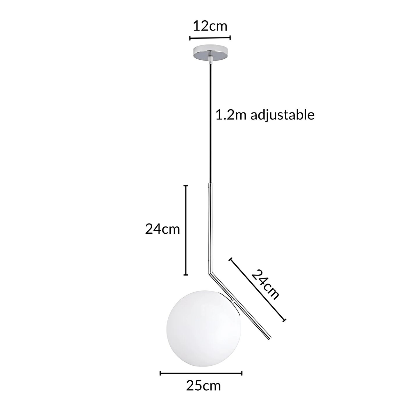 Brass Finish Pendant Light for Elegant Interiors Home Decor Chrome 25cm NALANI