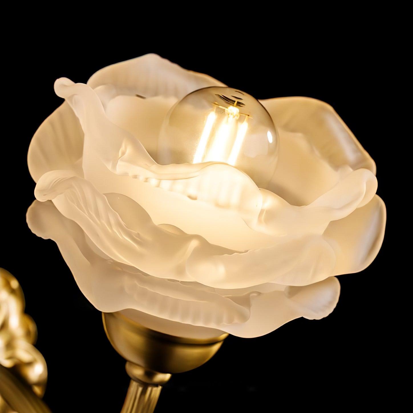 Brass Rose Wall Light Sconce Modern Vintage Home Lighting NALANI