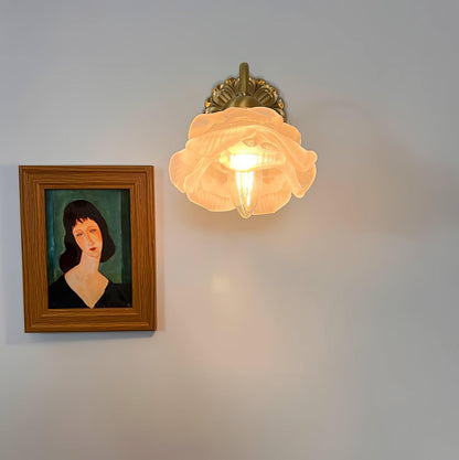 Brass Rose Wall Light Sconce Modern Vintage Home Lighting NALANI