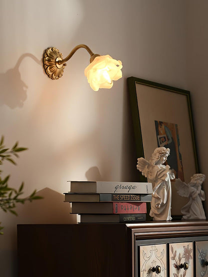 Brass Rose Wall Light Sconce Modern Vintage Home Lighting NALANI