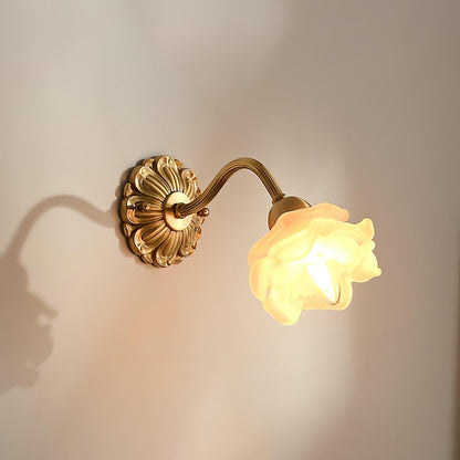 Brass Rose Wall Light Sconce Modern Vintage Home Lighting NALANI