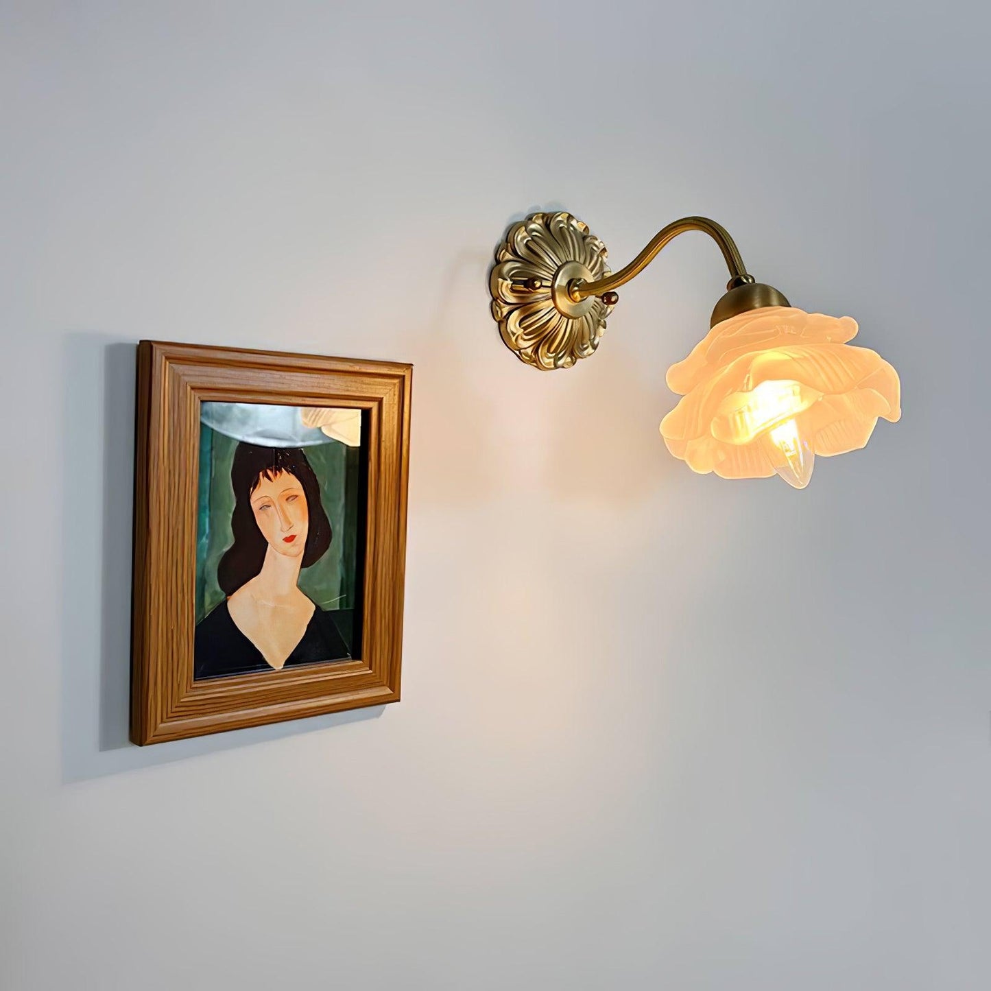 Brass Rose Wall Light Sconce Modern Vintage Home Lighting NALANI
