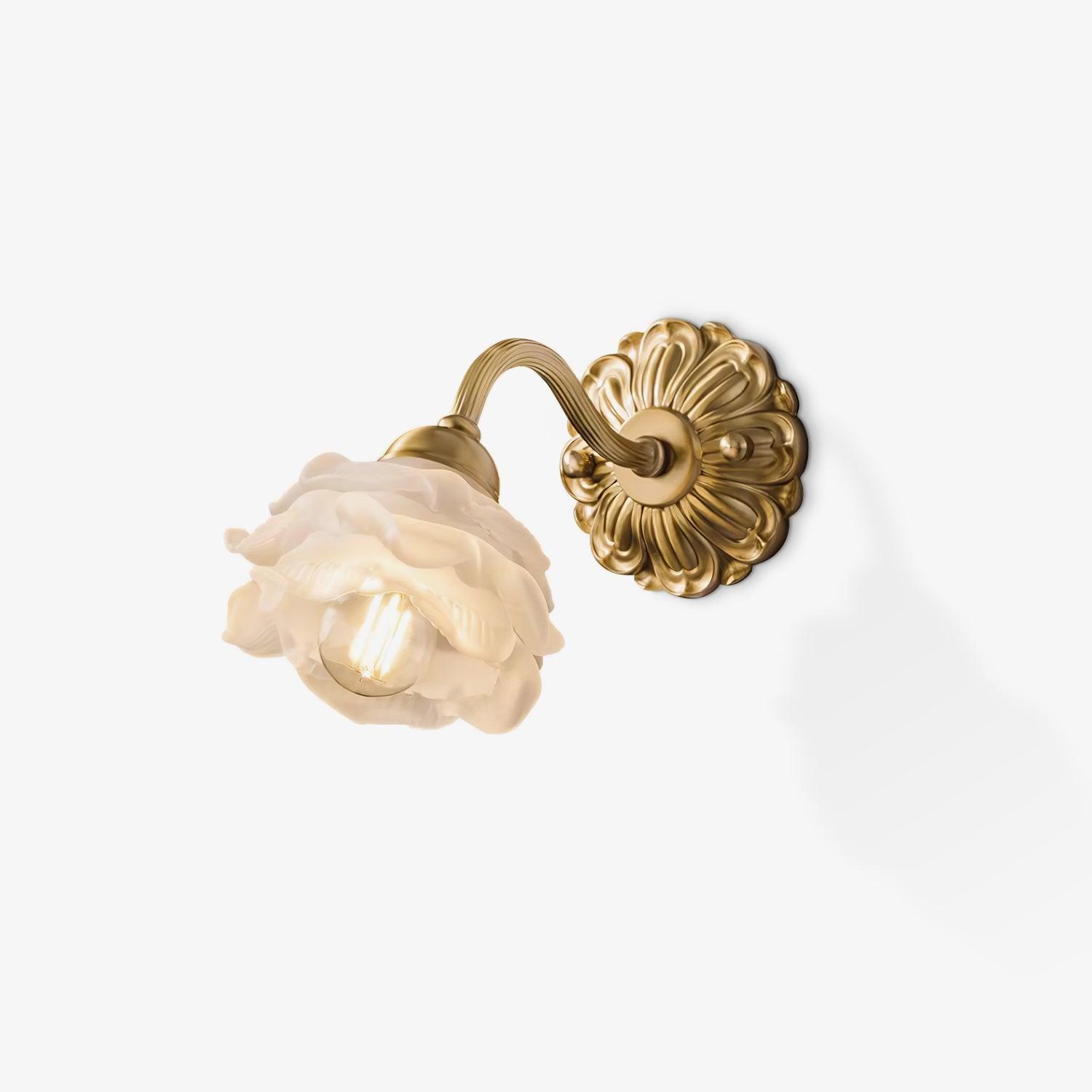 Brass Rose Wall Light Sconce Modern Vintage Home Lighting NALANI
