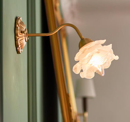 Brass Rose Wall Light Sconce Modern Vintage Home Lighting NALANI
