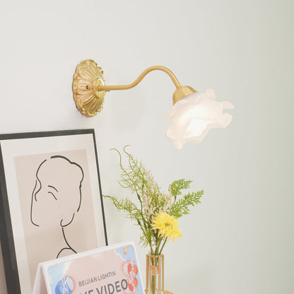 Brass Rose Wall Light Sconce Modern Vintage Home Lighting NALANI