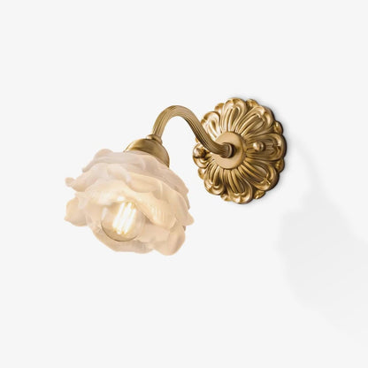 Brass Rose Wall Light Sconce Modern Vintage Home Lighting NALANI