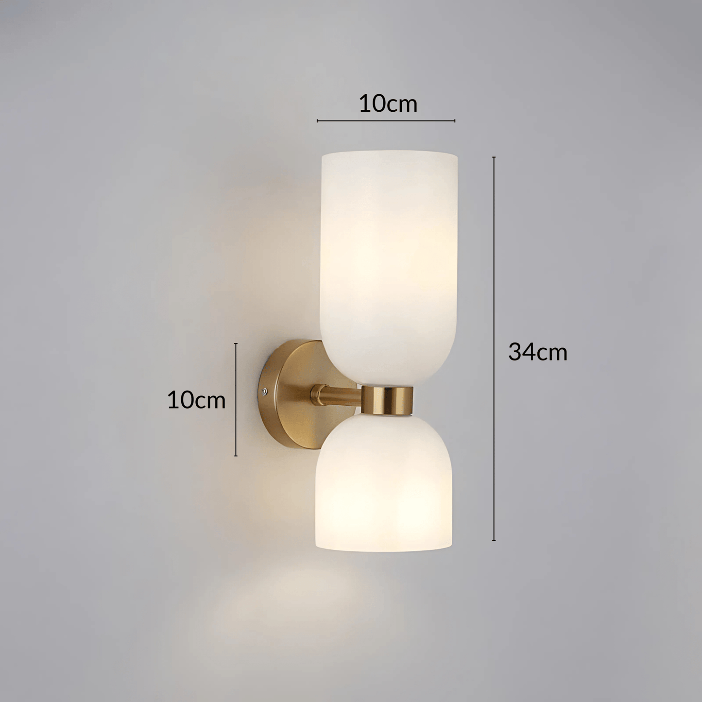 Brass Wall Light Glass Shade E14 Socket 3000K Modern Milk White NALANI