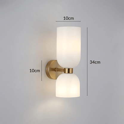 Brass Wall Light Glass Shade E14 Socket 3000K Modern Milk White NALANI