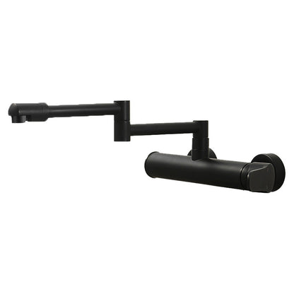 Brass Wall Mounted Pot Filler Faucet With Single Lever Black Side Handles Dual-mode Water Outlet NALANI