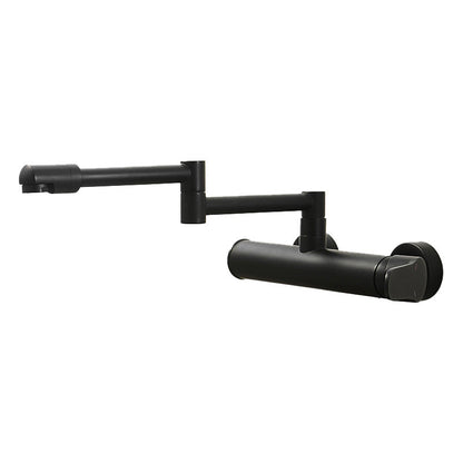 Brass Wall Mounted Pot Filler Faucet With Single Lever Black Side Handles Single-mode Water Outlet NALANI