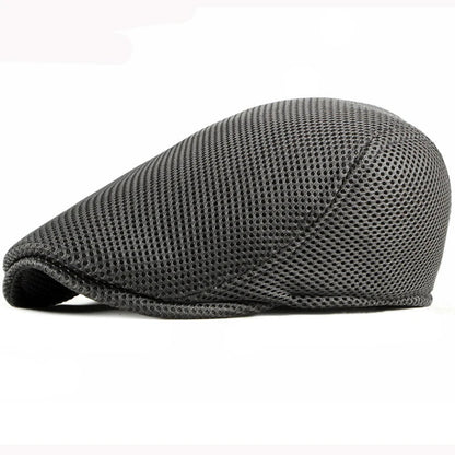 Breathable Mesh Chauffeur Beret Hat Flat Cap Lightweight Gray 56-61cm NALANI