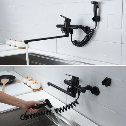 Bridge Style Kitchen Faucet Stainless Steel Swivel Spout NALANI