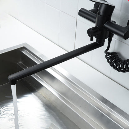 Bridge Style Kitchen Faucet Stainless Steel Swivel Spout NALANI
