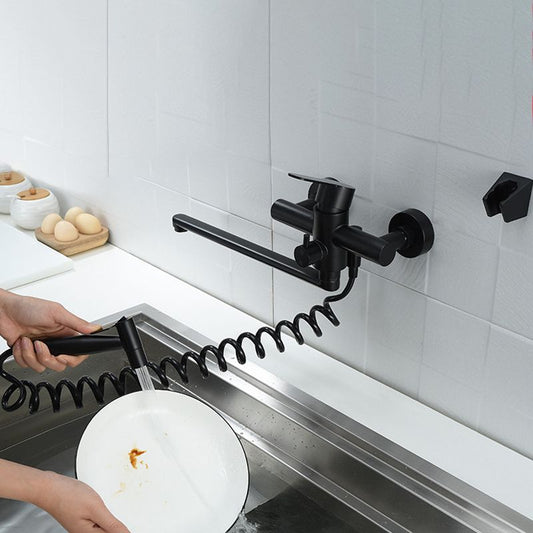 Bridge Style Kitchen Faucet Stainless Steel Swivel Spout NALANI
