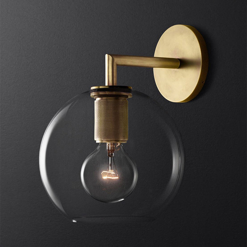 Bronze Armed Wall Sconce Modern Glass Shade Wall Lamp NALANI