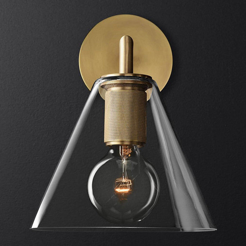 Bronze Armed Wall Sconce Modern Glass Shade Wall Lamp NALANI