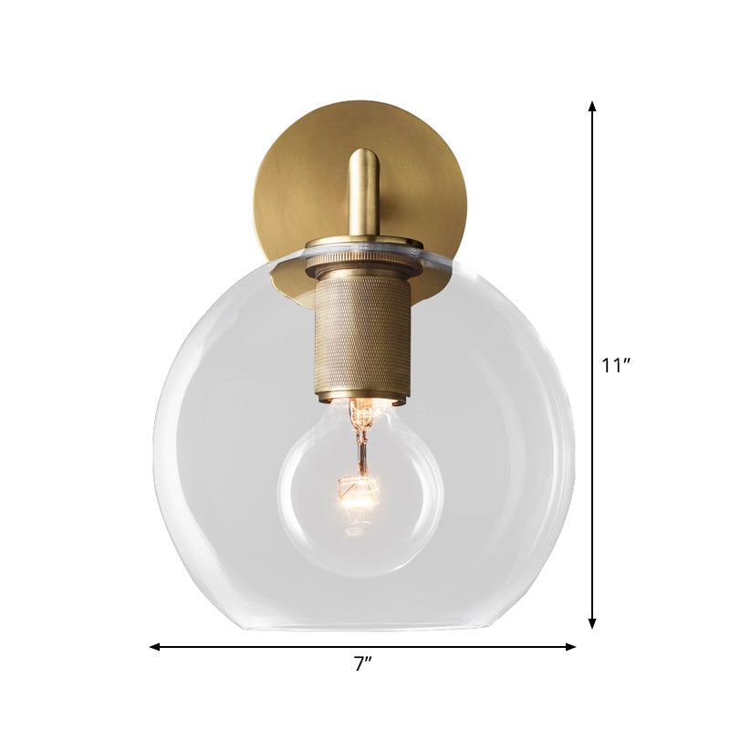 Bronze Armed Wall Sconce Modern Glass Shade Wall Lamp NALANI