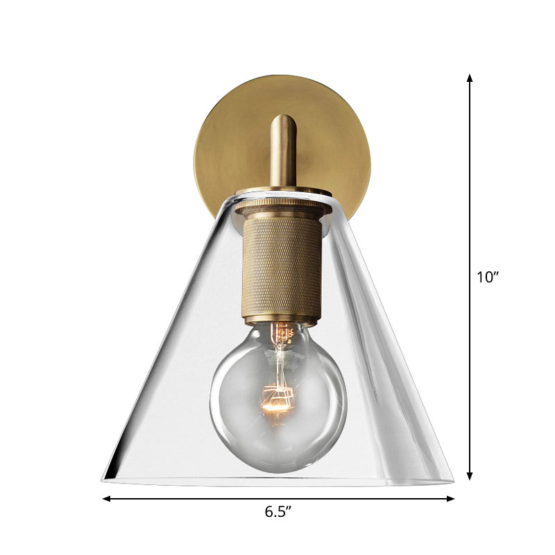 Bronze Armed Wall Sconce Modern Glass Shade Wall Lamp NALANI