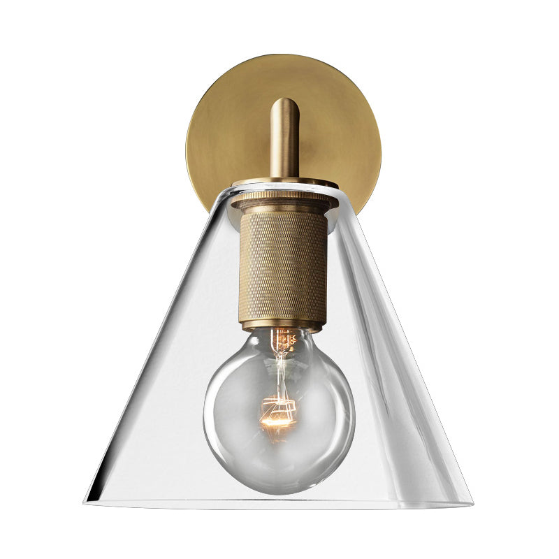 Bronze Armed Wall Sconce Modern Glass Shade Wall Lamp NALANI