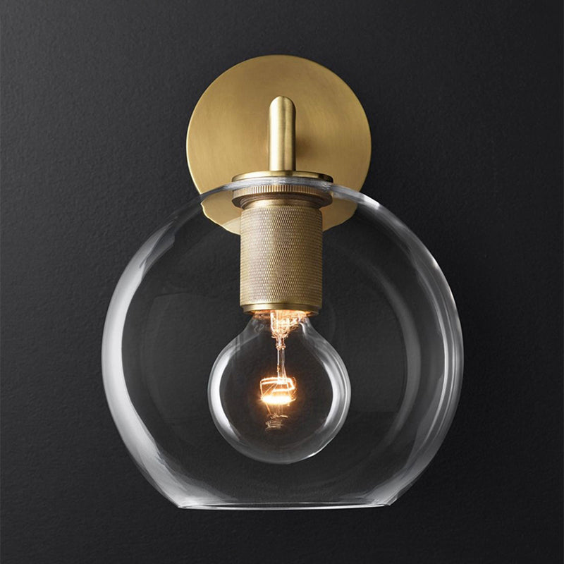 Bronze Armed Wall Sconce Modern Glass Shade Wall Lamp NALANI