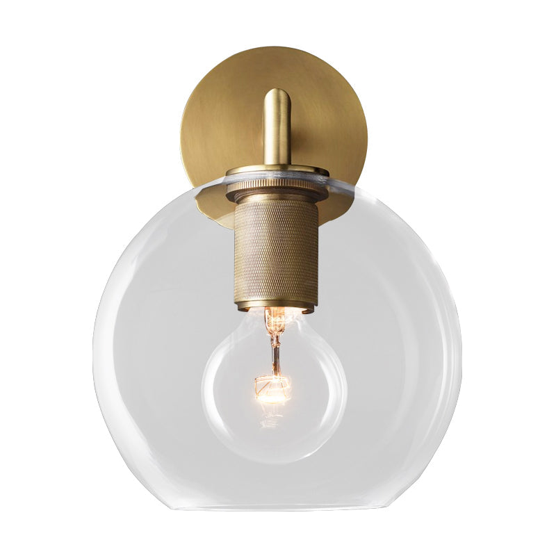 Bronze Armed Wall Sconce Modern Glass Shade Wall Lamp Bronze A NALANI
