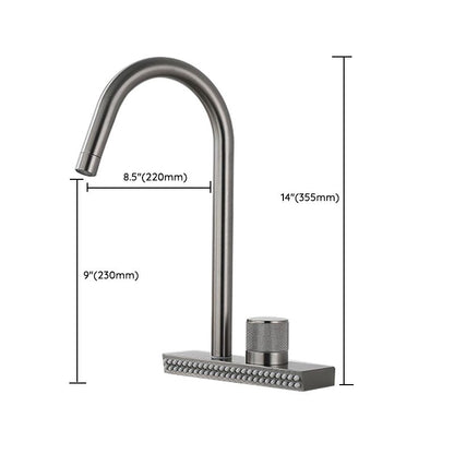 Brushed Nickel Kitchen Faucet With Swivel Spout Deck Mounted NALANI