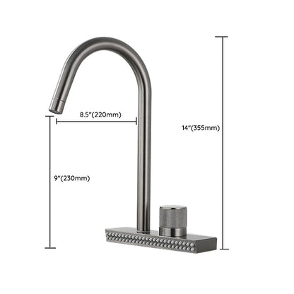 Brushed Nickel Kitchen Faucet With Swivel Spout Deck Mounted NALANI